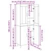 Highboard Artisan Oak 69.5 x 34 x 180 cm