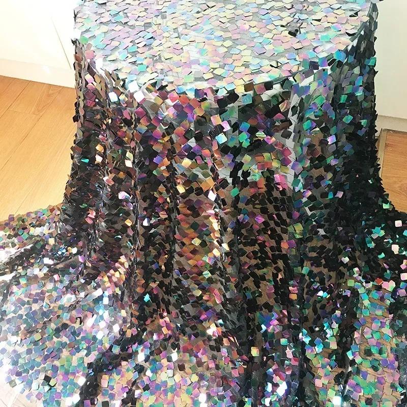 18mm Fish Scale Sequin Embroidered Fabric Photography Live Broadcast Background Decoration Cloth Stage Costumes Production