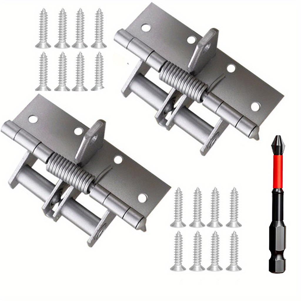 New Automatic Door Hinges with Screws, Multifunctional  Adjustable Spring Positioning,Residential Hinges for Doors Controls