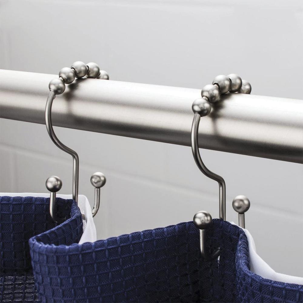 Koupelnové sprchové nerezové závěsné kroužky Nerezové závěsné háky Válečkový posuvný závěsný kroužek pro koupelnové sprchové tyče Závěsy