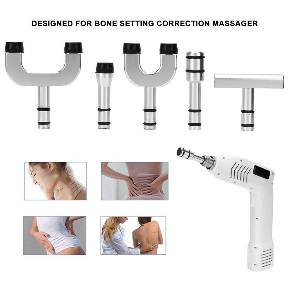 5pcs Bone Correction Massager Working Head Stainless Steel Spine Massage Instrument Adapter