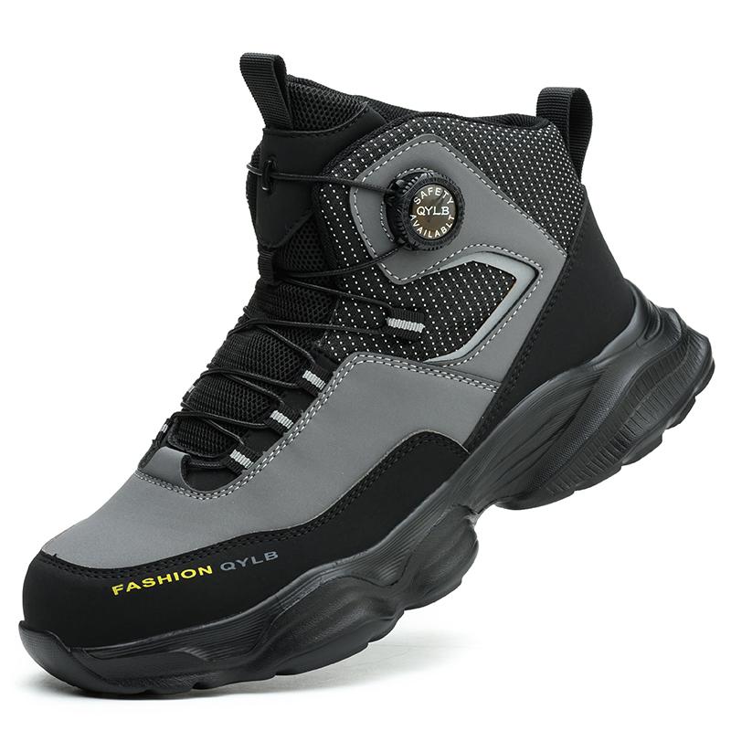

Rotating button Safety Shoes Men Boots work Sneakers Male Steel Toe shoes Protective Boots Puncture-Proof Indestructible shoes 37