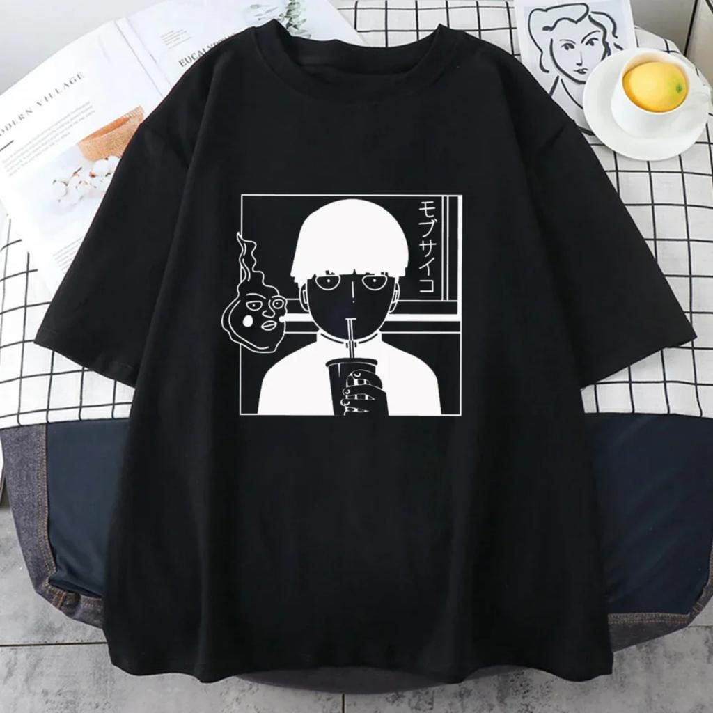 Lustiges Mob Psycho 100 Grafikdruck T-Shirt für Herren und Damen Sommer Locker Hochwertiges T-Shirt Tops 71833