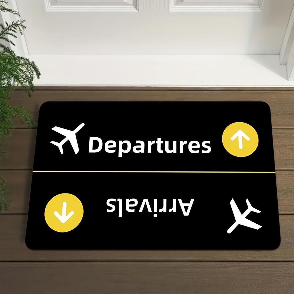 Arrives At The Departure Flight Theme Doormat Entrance Door Balcony Door Skin-friendly Soft Carpet for Home Decoration 40x60cm