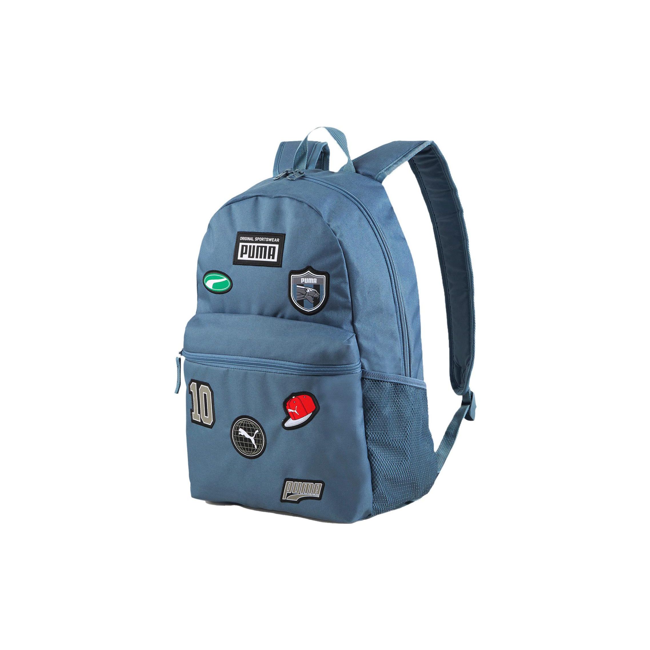 Puma Sports Leisure Logo Zipper Adjustable Shoulder Strap Fabric Backpack Unisex Backpack Dark-Blue 079194-02 Dark Blue