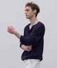 Dekkoloso Light Henley Neck Knit T-Shirt [Navy]