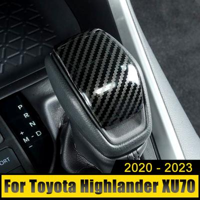 For Toyota Highlander Kluger XU70 2020 2024 2024 2024 Hybrid ABS Car Gear Shift Head Cover Trim Decoration Sticker Accessories