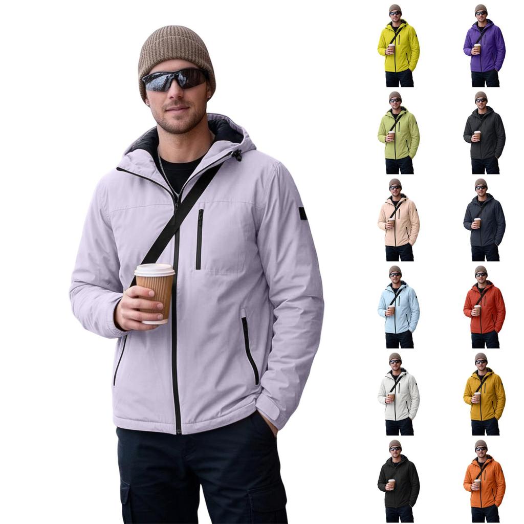 Men's Winter Cotton Padded Jacket for Outdoor Hiking and Mountaineering Sports