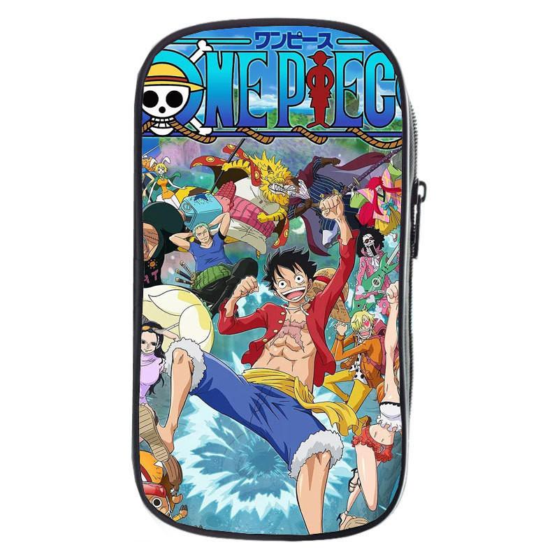 One Piece Luffy Anime Printed Student Single Layer Stationery Storage Pencil Bag For Boys And Girls
