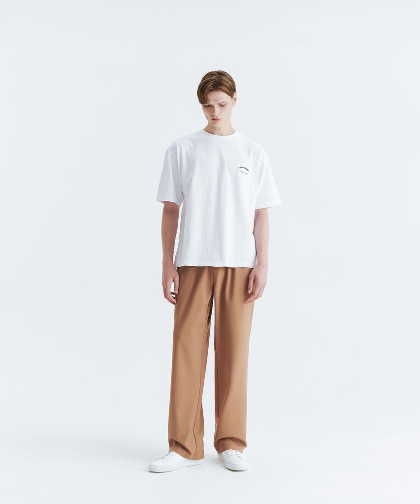WHOLOVESART Unisex Semi-Wide Elastic Waist Slacks Light Camel
