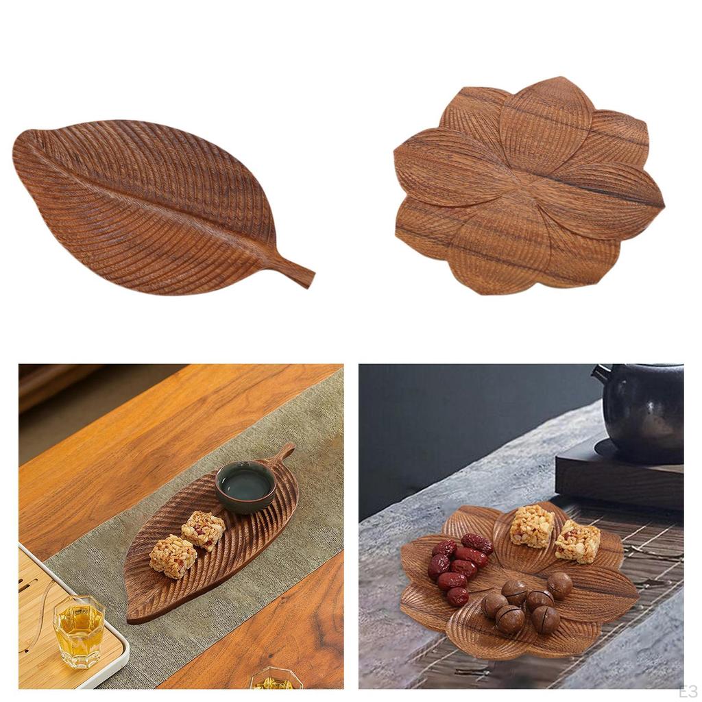 Natural Wood Platter for Breakfast, Ideal Snacks and Beverages