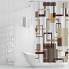 1pcs Simple Style Shower Curtain, Extra Large Brown Box Print Durable Shower Curtain, Bathroom Divider Curtain, Machine Washab