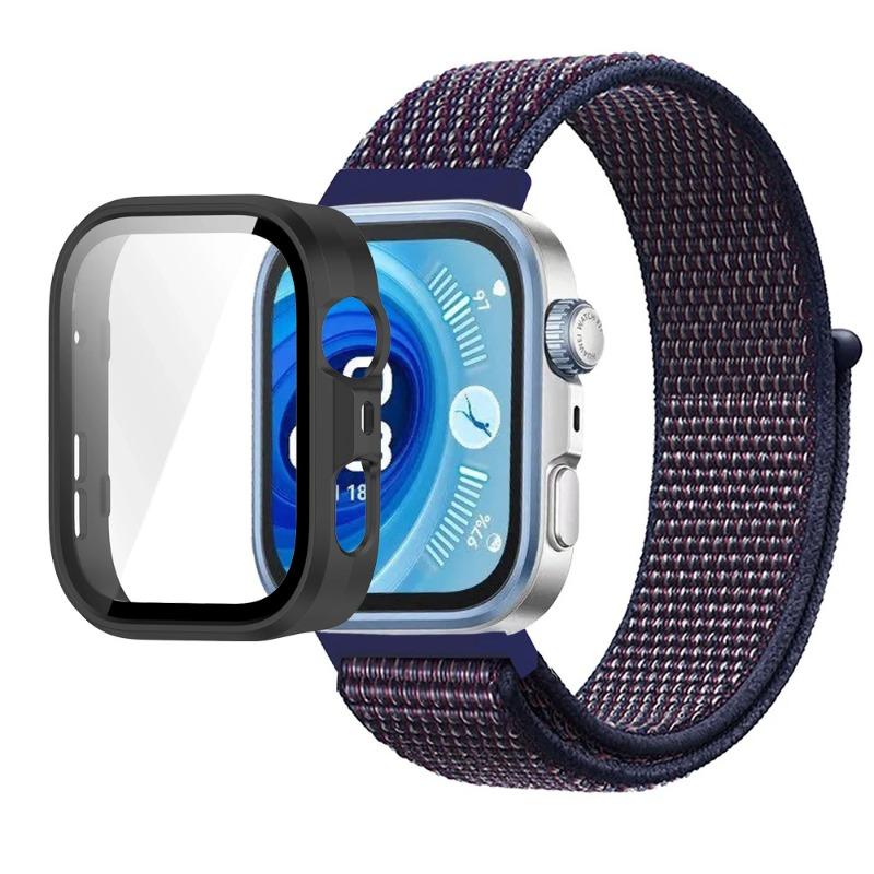 Pasek Nylonowy+Etui PC do Huawei Watch Fit 3/4/4 Pro Chroniące przed Upadkiem+Wygodna Oddychająca Opaska na Nadgarstek Correa