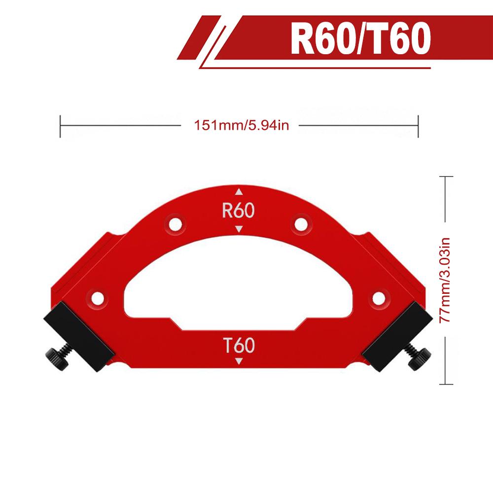 RT10-RT60 Radius Jig, Woodworking Router Templates Arc Angle Positioning Template, Corner Radius, Reusable Positioning Tool