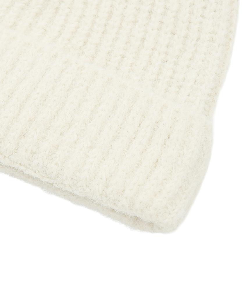 LMR Symbol Logo Embroidered Knit Beanie Ivory