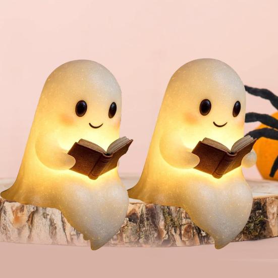 Ghost Night Light Desk Ghost Reading Book Lamp Cartoon Ghost