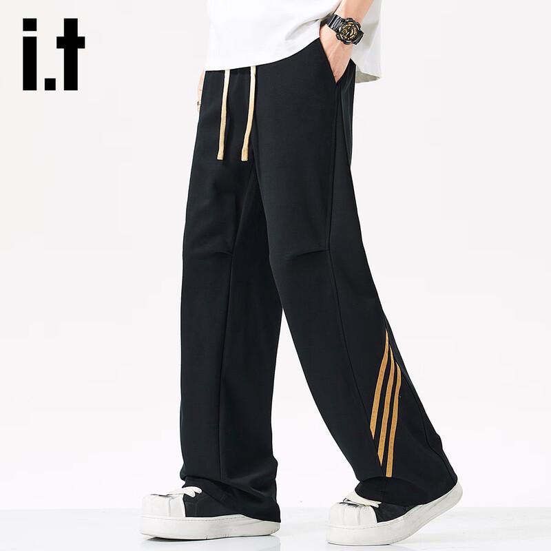 Izzue It Men's Striped Loose Straight Casual Pants