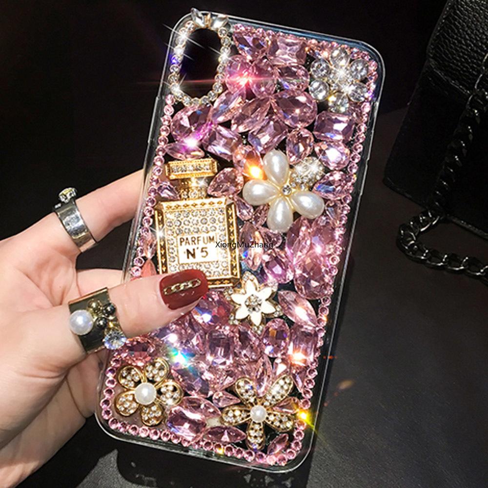 

Розкішний чохол Bling Pearl Crystal Diamond Rhinestone Flower Case для Samsung S24 Ultra S23 FE S22 Plus A15 A25 A35 A55 A14 A24 A34 A54 A13 A23 A33 A53 A52 Xiaomi Poco F5 рожевий