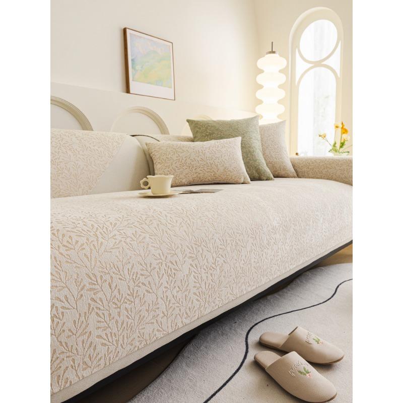 Solid Color High-Grade Sofa Cushion Four Seasons Universal Non-Slip Seat Cushions Leather Sofa Cover Full Covered Cloth