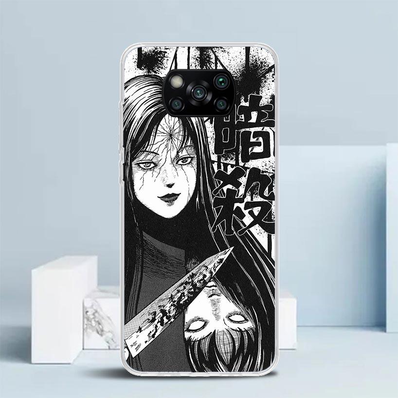 Japanese Horror Comic Anime Phone Case For Xiaomi Poco F7 Ultra X5 X6 X7 Pro M7 Redmi 15C 15 13C 13 12C 12 10C 10 10A 9 9C 9A 9T