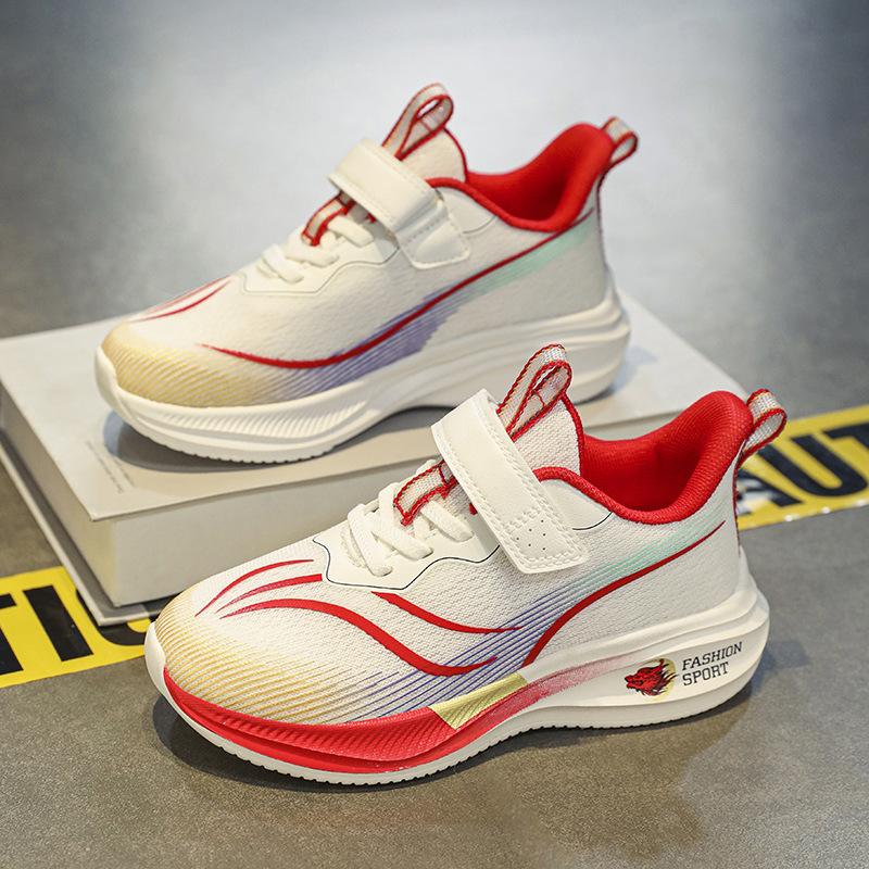 Children's Sports Shoes Jogging Shoes Cushioning Soft Sole New Red Rabbit Series Girls and Boys Mesh Running Shoes Middle and Old Children