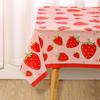 Strawberry Party Disposable Tablecloth Happy 1st Birthday Party Decoration Kids Girl Baby Shower Strawberry Wedding Supplies