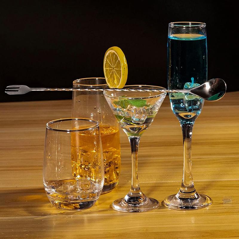 8/10 Inch Cocktail Muddler and Mixing Spoon Stainless Steel Ice Crushing Hammer Cocktail Juice Muddler Bar Cocktail Mixing Spoon 7