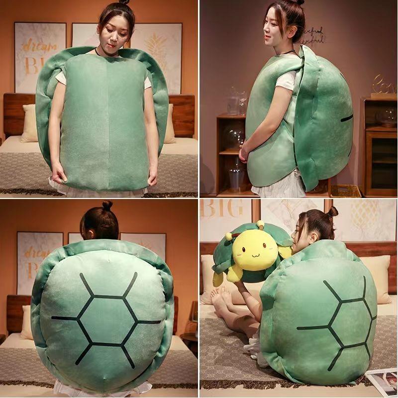 80/100CM Lustiges großes Schildkrötenpanzer-Stofftier für Erwachsene zum Tragen, Schlafsack, gefülltes weiches Kissen, kreative Geschenke für Freunde