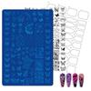 1 Sheet Etched Nail Art Stencil High-Precision Bow Flower Lace Checkered Nail Decal Sheets For Reusable Manicure Transfer Tool