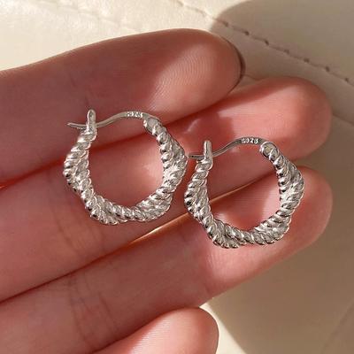 Twist Woven Winding Earrings Women's Niche Design Simple and Versatile Basic Ear Buckle