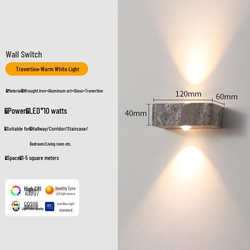 Yellow Dongshi Stone Wall Lamp: Up/Down Villa, Hotel, Bedroom Mood Spotlight