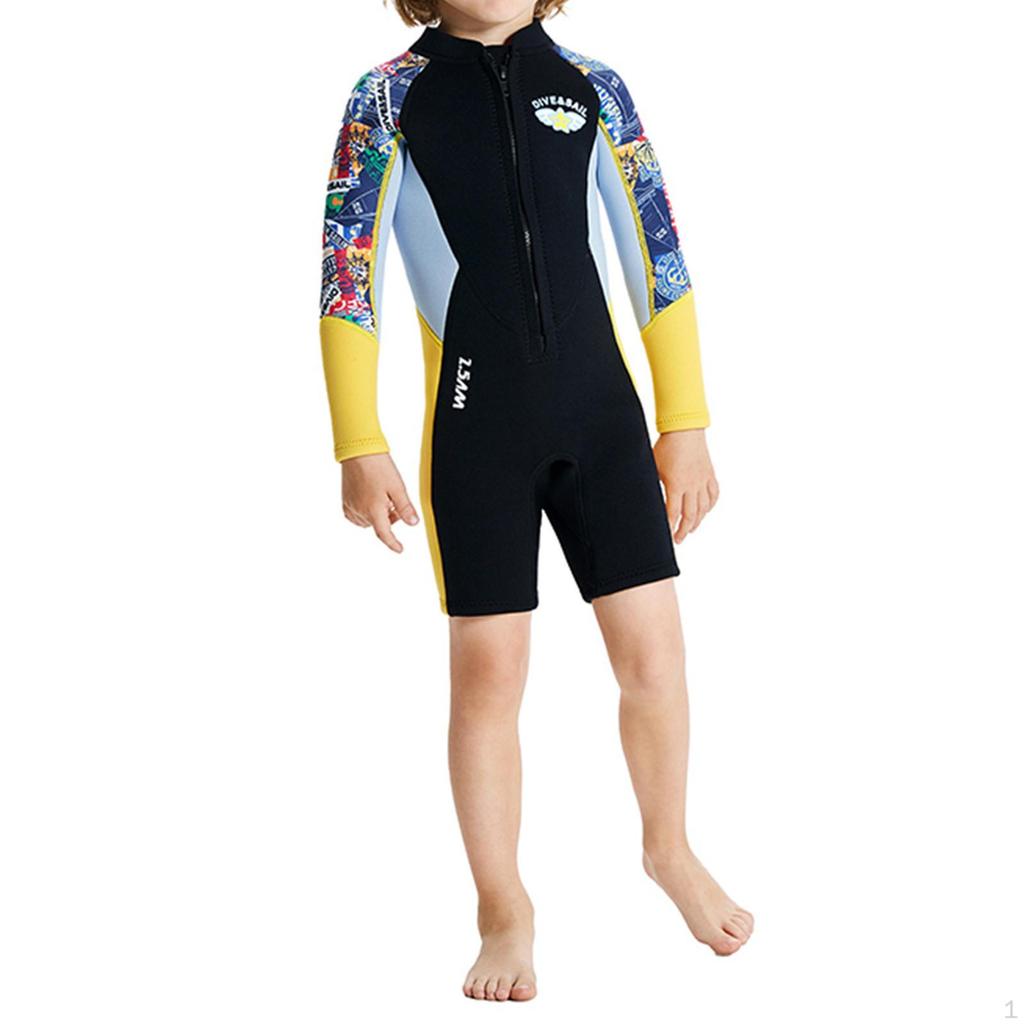 2.5mm Neoprene Wetsuit Kids Boys Sun Protection Thermal Swimsuit Wet Suit for Surfing Water