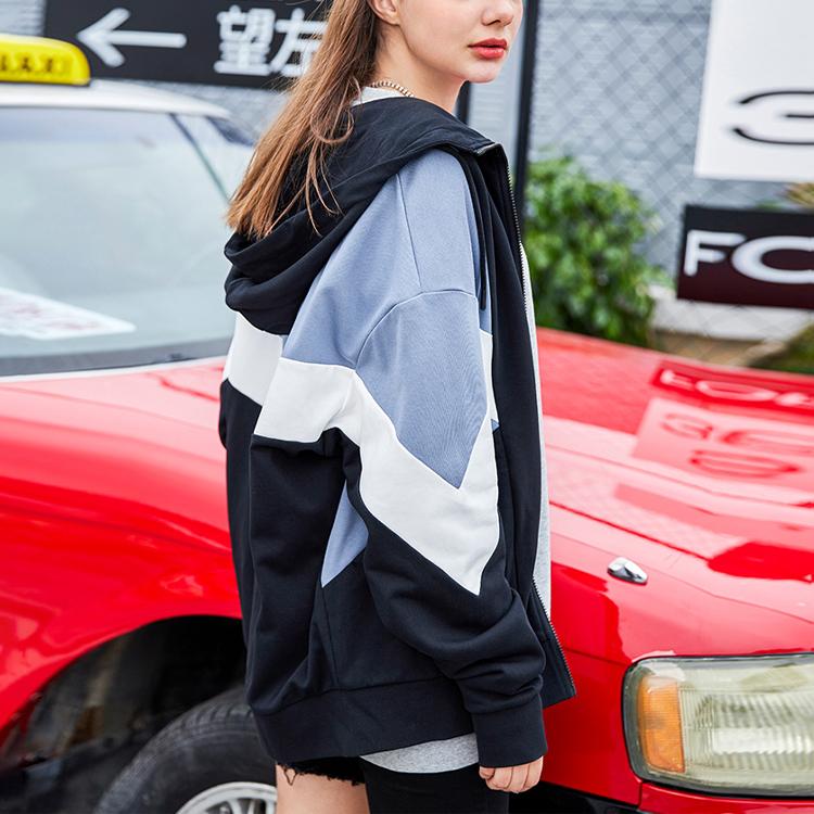 Li Ning Sport Fashion Series Color Block Loose Hooded Jacket Unisex Jacket Black AWDR370-4