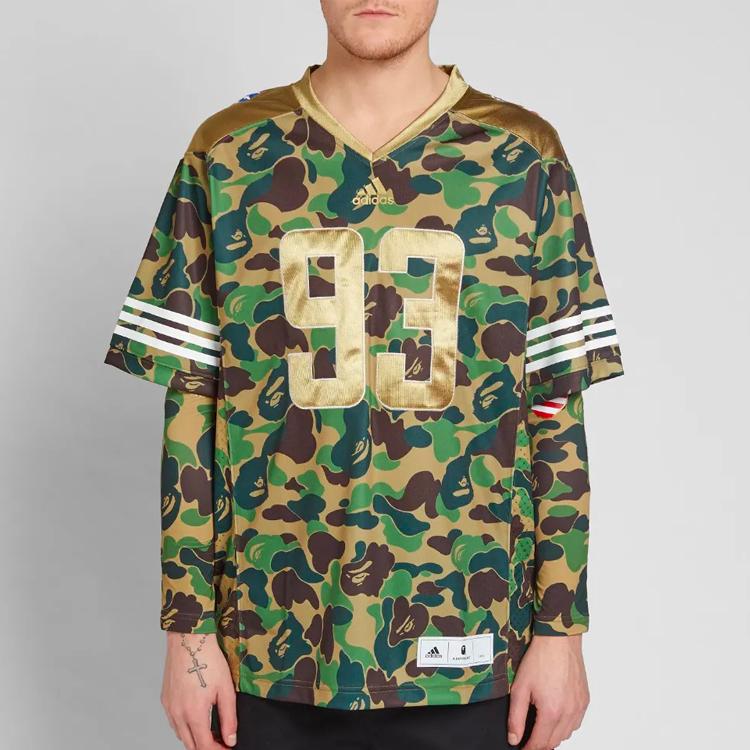 BAPE X Adidas SB Jersey Green Men Tops DW9285