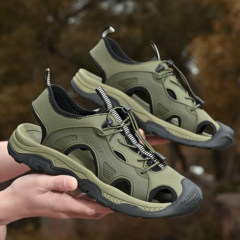 Men's Sport Sandals Comfortable Breathable Outdoor Lightweight Beach Sandals Soft Soled Closed Toe Trail Walking Casual Sandals