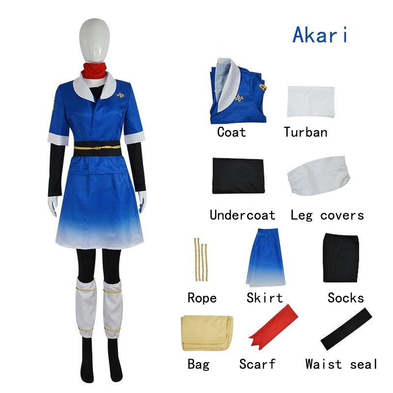 Rei Akari Legendsarceus Cospaly Costume Full Set Game Party Halloween