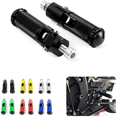 Szmsmy Motorcycle CNC Universal Footrest Footrest Foldable Footpegs Set (Black)