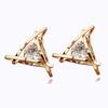 Fashion Women Imitation Diamond Earring Hollow Out Triangle Zircons Ear Studs Weeding Party Jewelry