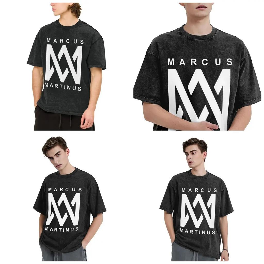 Marcus And Martinus Norway Hip Hop Short Sleeve T-Shirts Washed Tops Tees Streetwear T Shirt Casual for Men Women