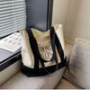 Japanese Minimalist Canvas Tote Bag - Large Capacity, Chic Shoulder Bag for Women & Students