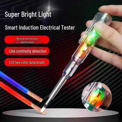 Multifunktionaler Hochleistungs-Spannungsprüfstift für Elektriker mit intelligenter Induktion und Farblicht zur Schaltungs- und Leckageerkennung.