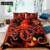 Octopus Sea Life Duvet Cover Ocean Animal Comforter Cover Decoration Black Green For Bedroom Decoration Women Men Children Gifts