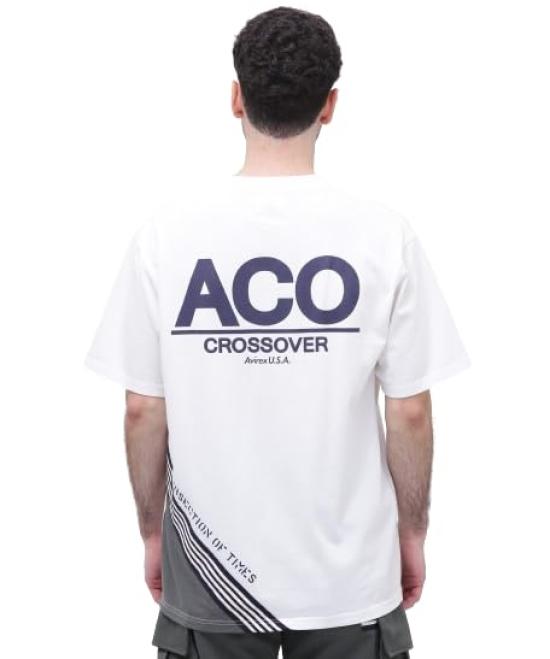 AVIREX CROSSOVER LINE T-SHIRT men s 2XL 030 white 783-4234004