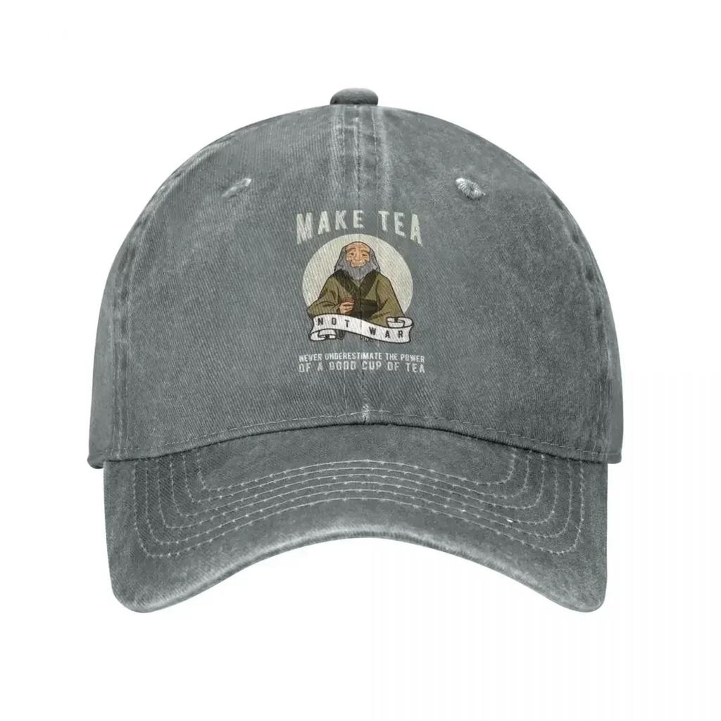 Uncle Iroh Jasmine Baseball Cap for Men Women Distressed Denim Headwear The Last Airbender Anime Activities Adjustable Fit Caps