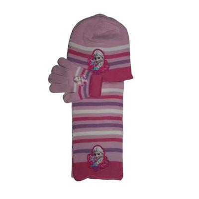 Set Mütze Handschuhe Schal Die Eiskönigin rosa