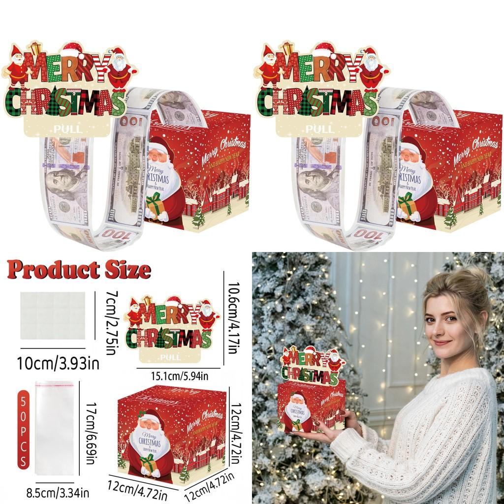 Christmas Santa Claus Collection Box With Red Gradient Paper For Holiday Party Decor And Gift Giving