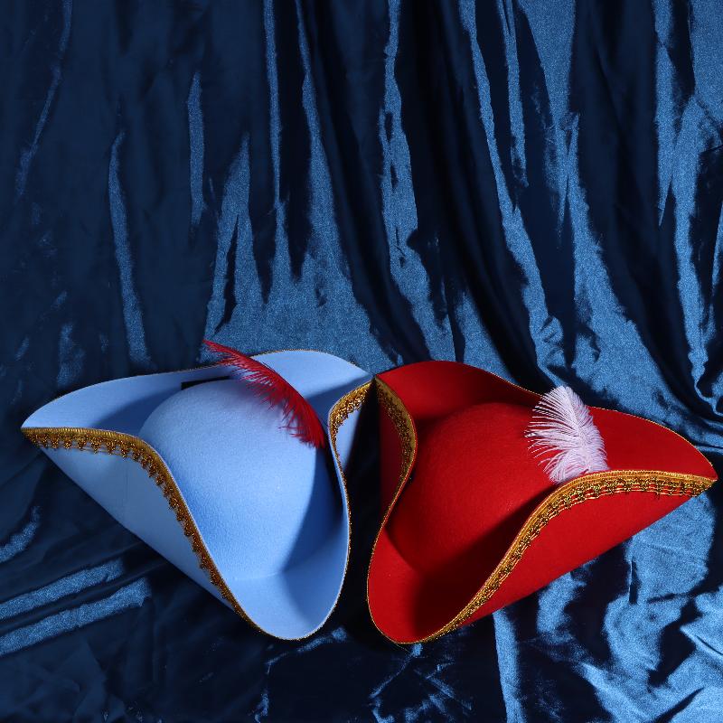 Retro Creative Feathers Pirate Hat Cosplay Pirate Cap Captain Hats Halloween Carnival Party Costume Props Holiday Gifts
