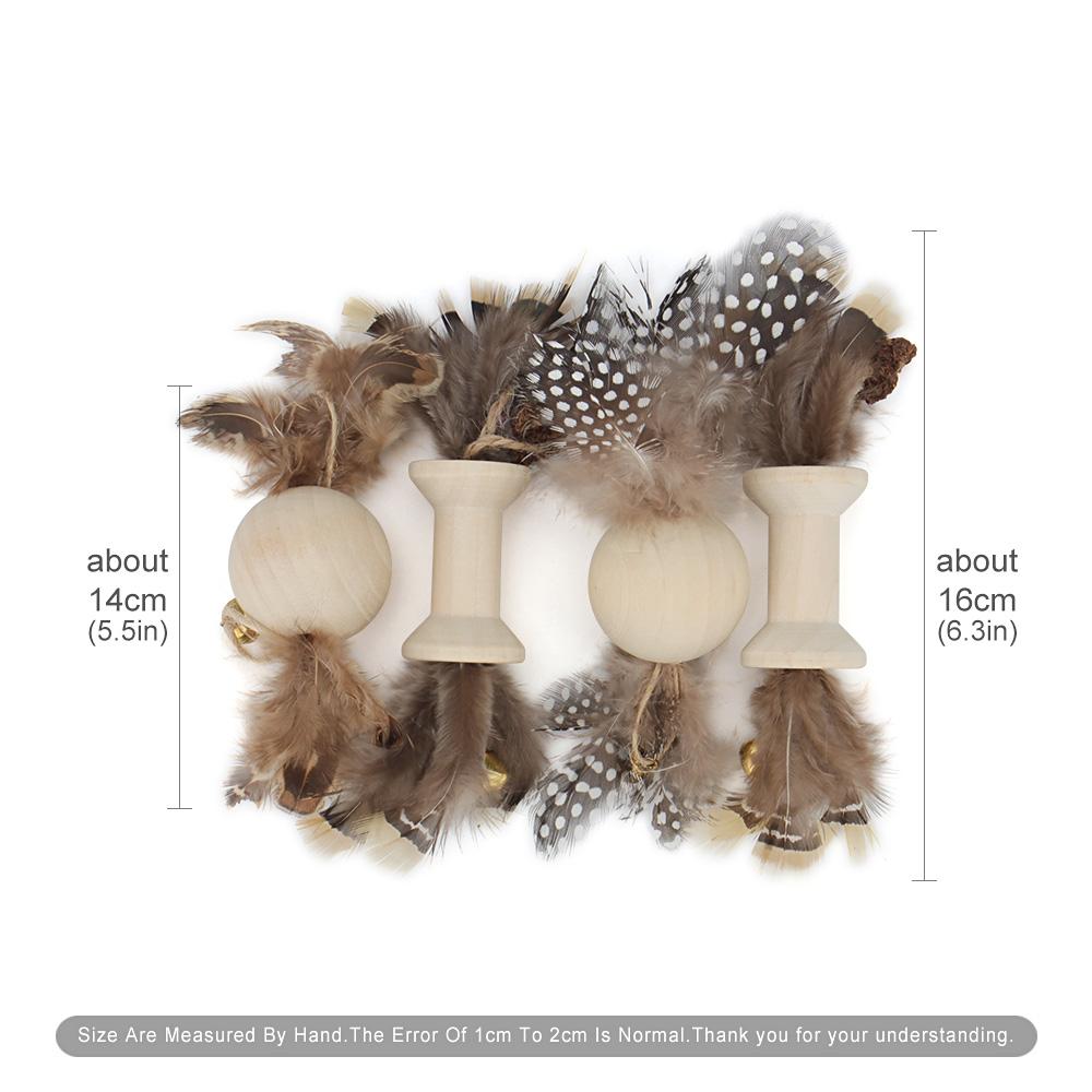 3pcs Random Cat Teaser toy Wood Feather Cat Toy Pet Supplies