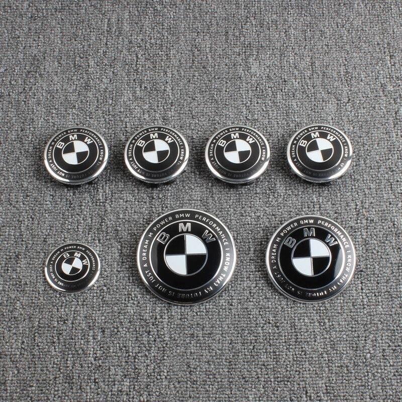 FA67Pcs 82mm 74mm 60mm 45mm Used For The 50th Anniversary Of BMW/new Black And White Badge ABS Badge For Wheel Rim And Hub Cap