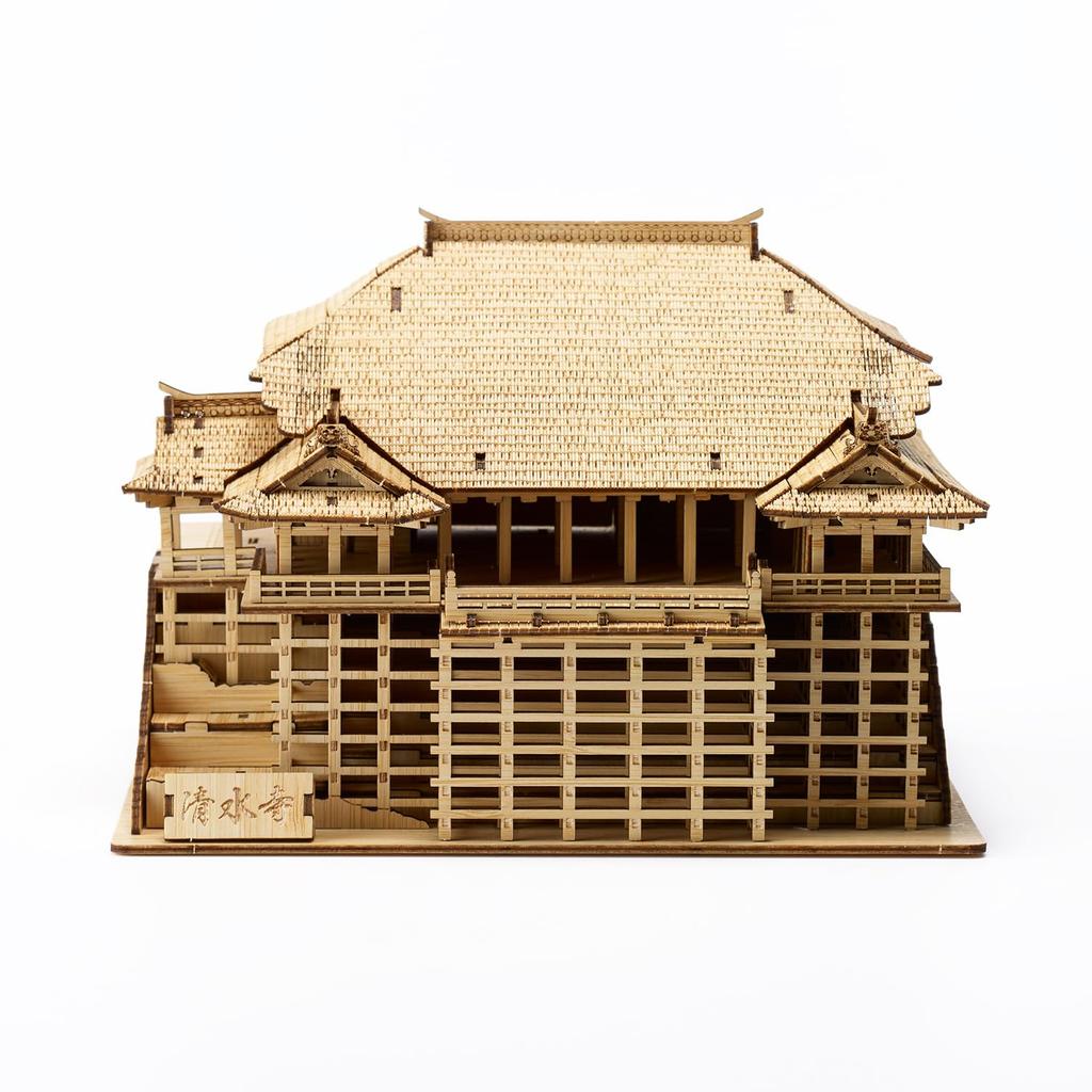 Wa-gu-mi Kiyomizu-dera Temple - 3D Bamboo Puzzle - DIY Craft Kit for Kids and Adults - Educational Toy for Boys and Girls - 3D Bamboo Puzzle Makes a